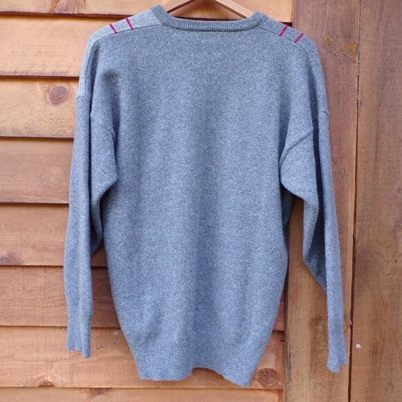 Alan Paine 100% Lambswool Men's Crewneck Gray Sweater. Made in England. EUC. - Picture 7 of 10